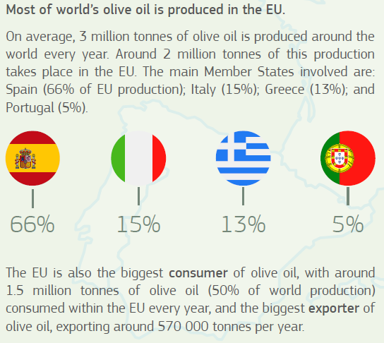 main producers olive oil in Europe